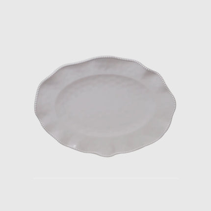 Perlette Cream Melamine Oval Platter - 18” x 13.5”